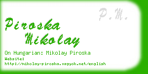 piroska mikolay business card
